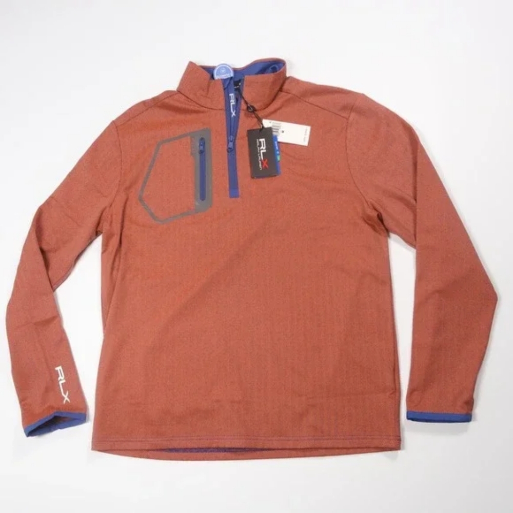 RLX Ralph Lauren Golf 1/4 Zip Pullover Orange Heather Blue Mens Multiple Sizes